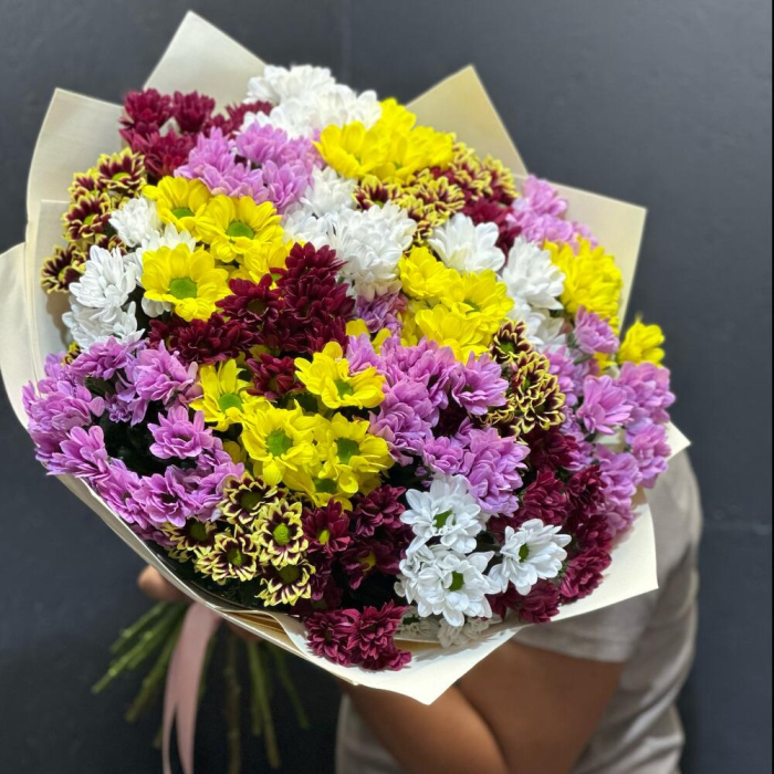 Buchet Amestec din 25 Crizanteme Multicolore [2]