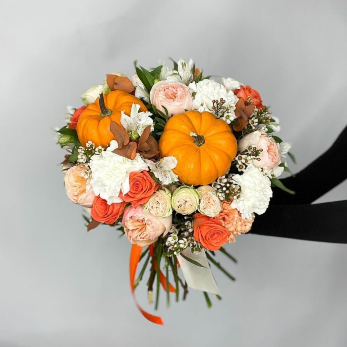 Buchet cu Dovleac și Flori de Toamnă [2]