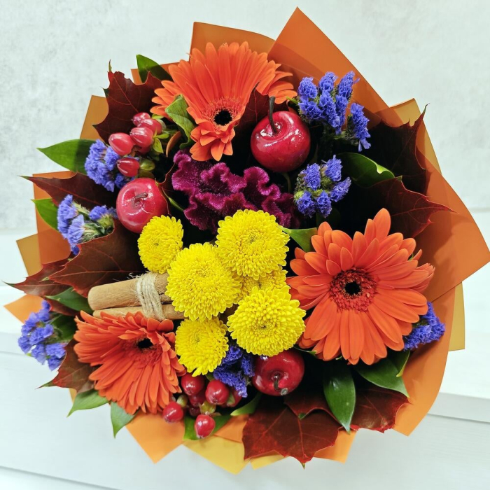 Buchet de Toamnă cu Gerbera, Crizantemă și Hypericum [3]