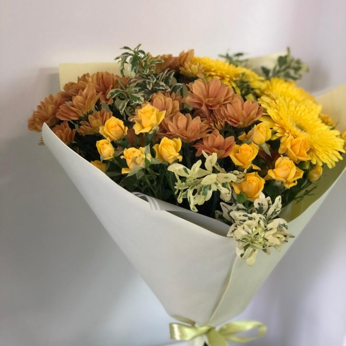 Buchet de Toamnă cu Gerbera și Crizantemă [5]