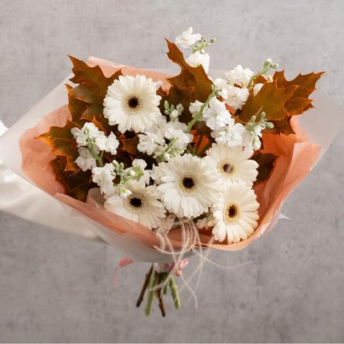 Buchet de Toamnă cu Gerbera și Frunze de Stejar [3]
