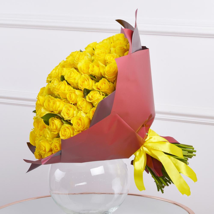 Buchet din 101 Trandafiri Galbeni [6]