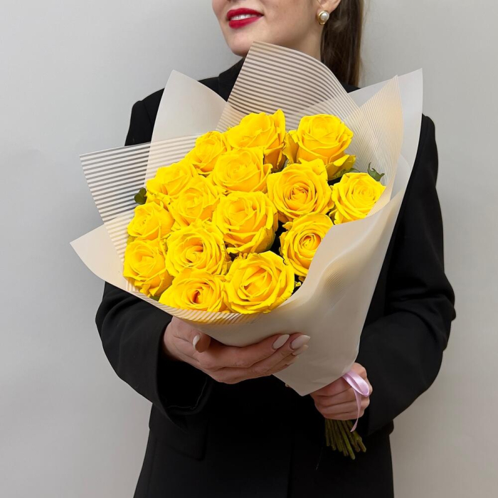 Buchet din 15 Trandafiri Galbeni [1]