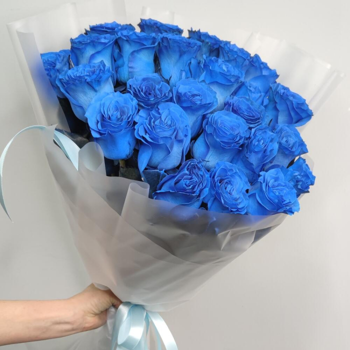 Buchet din 25 Trandafiri Albaștri [2]