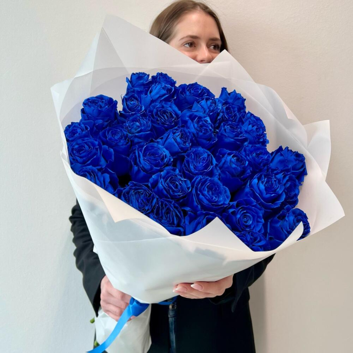 Buchet din 35 Trandafiri Albaștri [2]