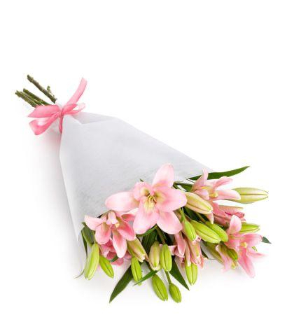 Buchet din 5 Crini Asiatici Roz pentru Maria [1]