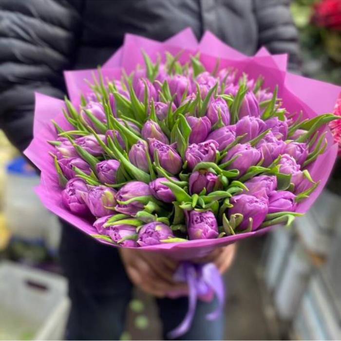 Buchet din 51 Lalele Roz Duble [4]