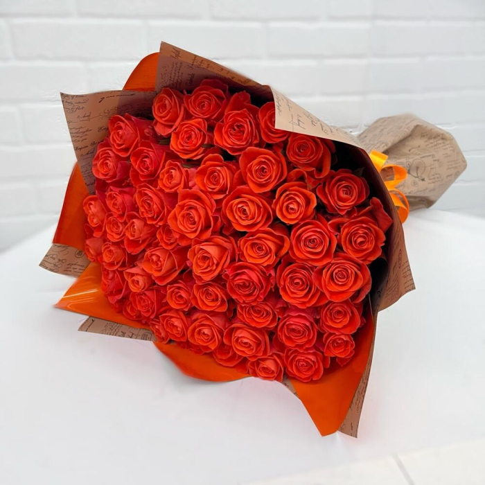 Buchet din 51 Trandafiri Portocalii [3]