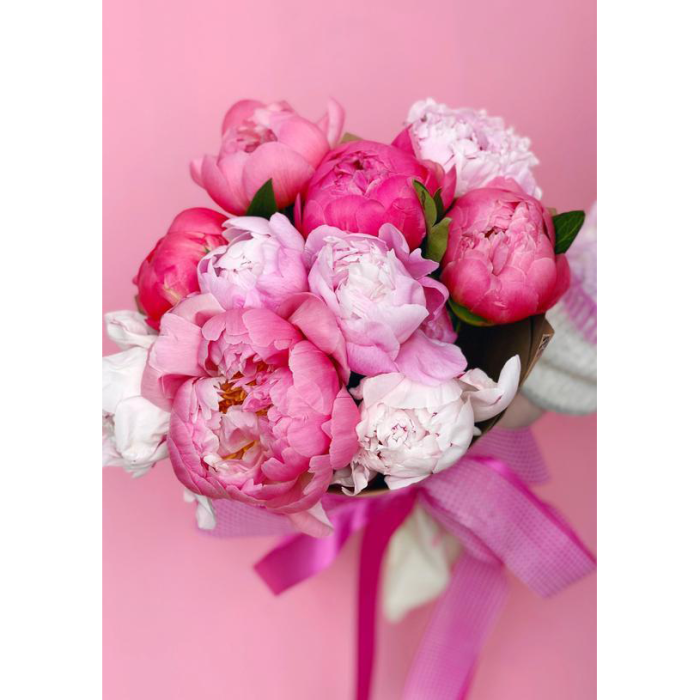 Buchet din 9 Bujori Roz-Corai [1]