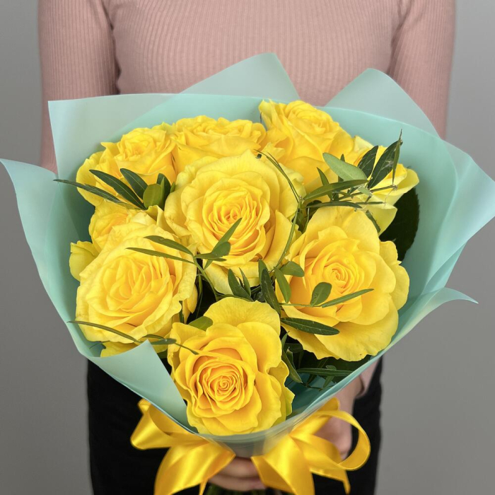 Buchet din 9 Trandafiri Galbeni [1]