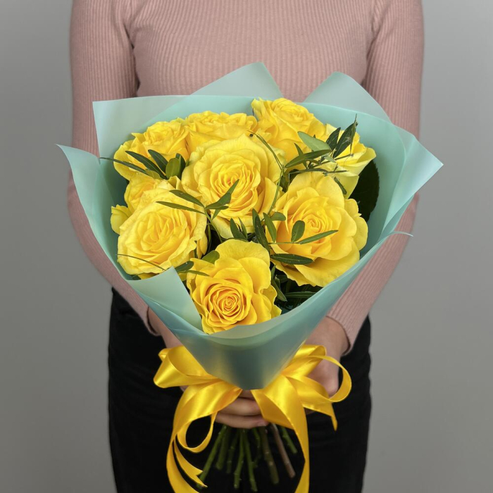 Buchet din 9 Trandafiri Galbeni [5]