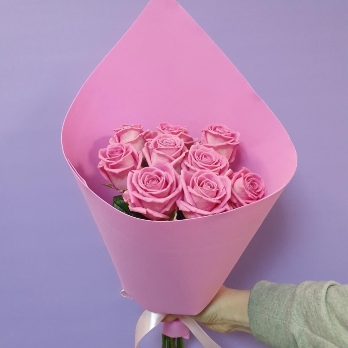 Buchet din 9 Trandafiri Roz [2]