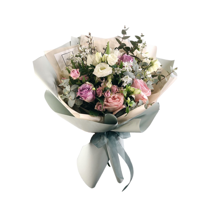 Buchet Elegant cu Trandafiri, Lisianthus și Alstroemeria [1]