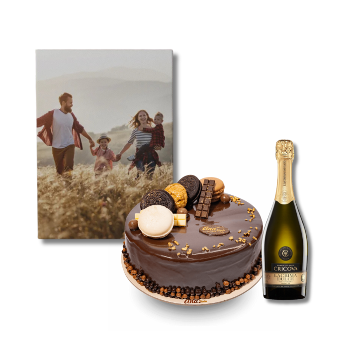 Surpriză la Domiciliu cu Tablou Personalizat, Tort Delicios și Șampanie [1]