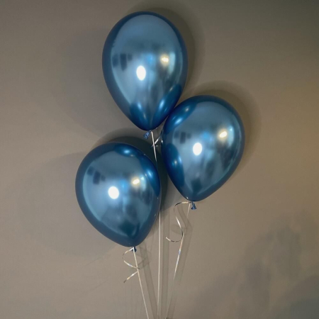 Baloane - Baloane Albastre Chrome cu Heliu (3 buc)