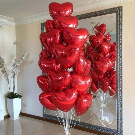 Baloane - Baloane Inimă cu Heliu (15 buc)