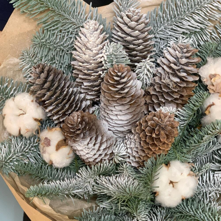 Buchet de Iarnă din Nobilis și Conuri [5]