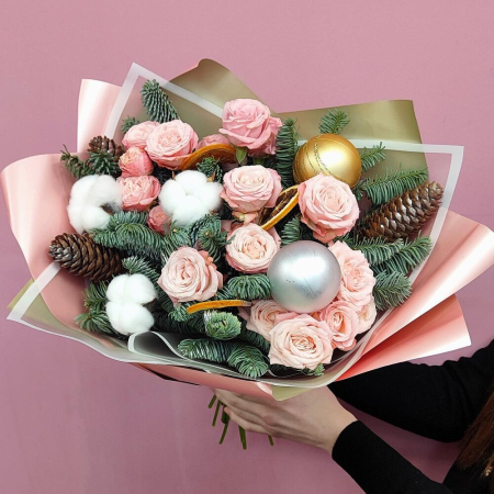 Buchet de Iarnă din Trandafiri și Nobilis [3]
