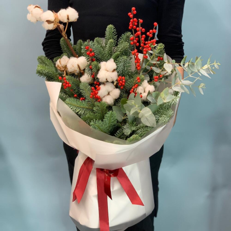 Buchete - Buchet de Iarnă Eucalipt și Bumbac