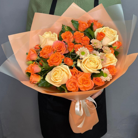 Buchet de Toamnă cu Trandafiri Portocalii [1]