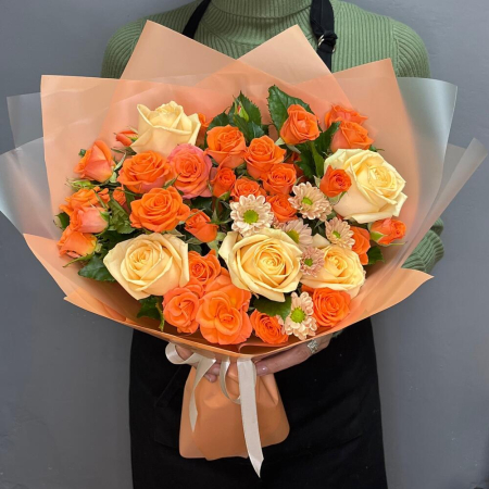 Buchet de Toamnă cu Trandafiri Portocalii [2]