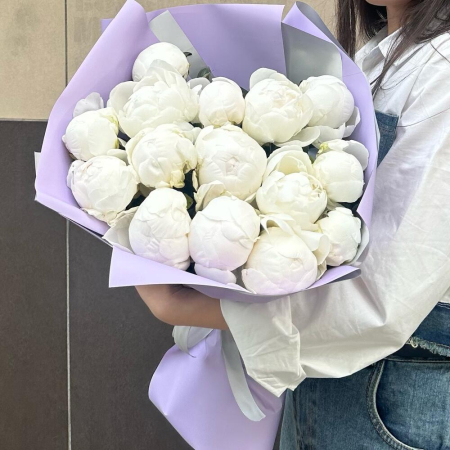 Buchet din 15 Bujori Albi [1]