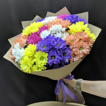 Buchet din 15 Crizanteme Multicolore [1]