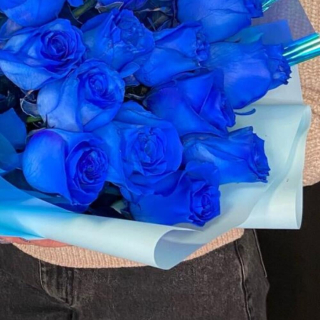 Buchet din 15 Trandafiri Albaștri [2]