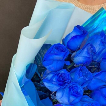 Buchet din 15 Trandafiri Albaștri [3]