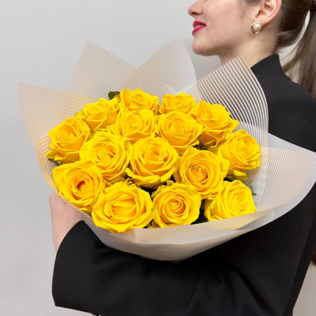 Buchet din 15 Trandafiri Galbeni [1]