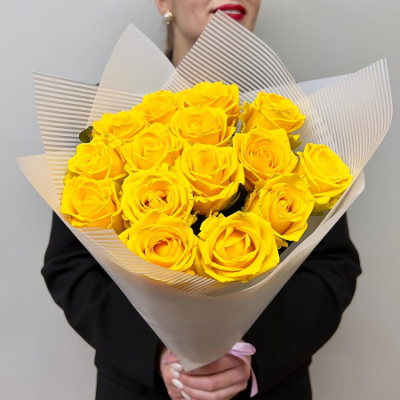 Buchet din 15 Trandafiri Galbeni [3]