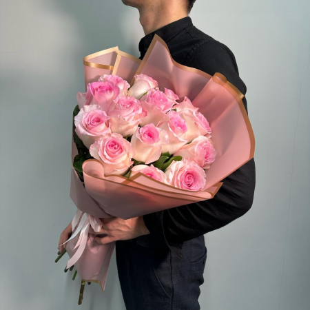 Buchete - Buchet din 15 Trandafiri Roz-Pal