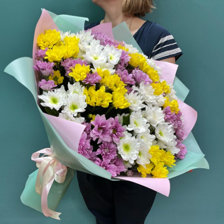 Buchet din 19 Crizanteme Asortate [2]