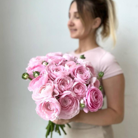 Buchet din 19 Ranunculus Roz [1]