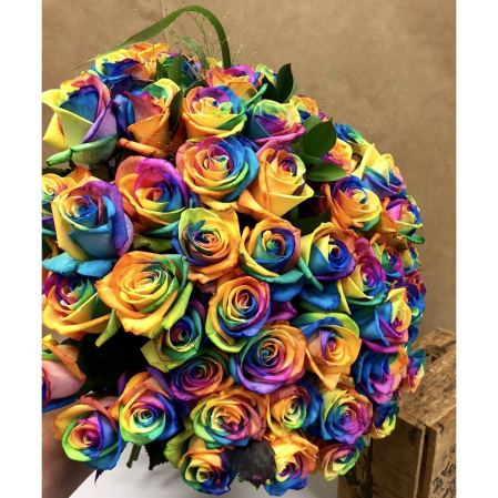 Buchet din 41 Trandafiri Rainbow [1]