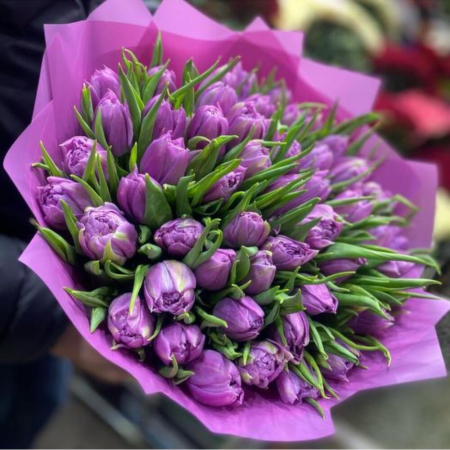 Buchet din 51 Lalele Roz Duble [2]