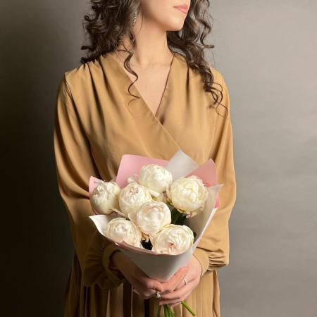 Buchet din 7 Bujori Albi [3]