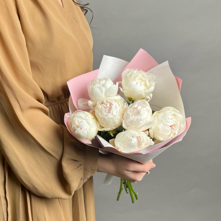 Buchet din 7 Bujori Albi [1]