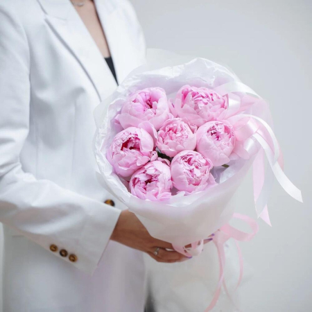 Buchet din 7 Bujor Sarah Bernhardt [4]