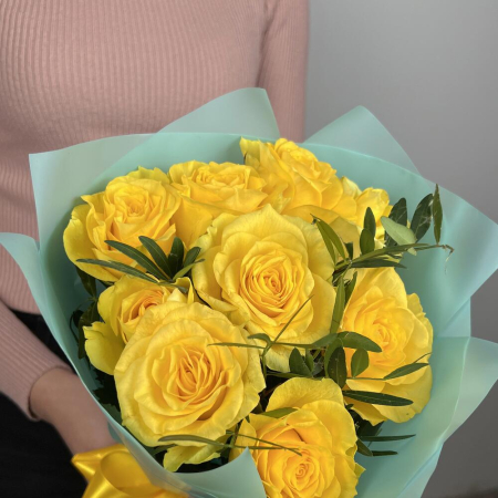 Buchet din 9 Trandafiri Galbeni [2]