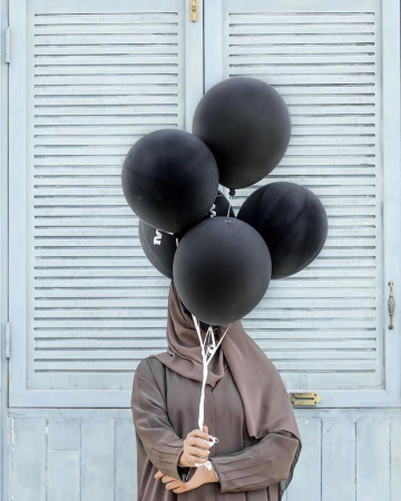 Baloane - Set 5 Baloane Negre Deluxe cu Heliu