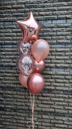 Baloane - Set 7 Baloane Rose-Gold cu Heliu