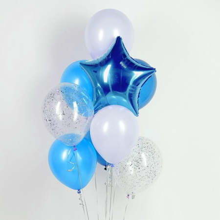 Baloane - Set Alb-Albastru de Baloane cu Heliu