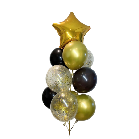 Baloane - Set Baloane Aurii-Negre cu Heliu