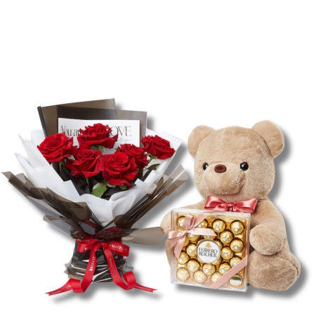 Surprize la Domiciliu - Surpriză cu Flori, Bomboane și Urs