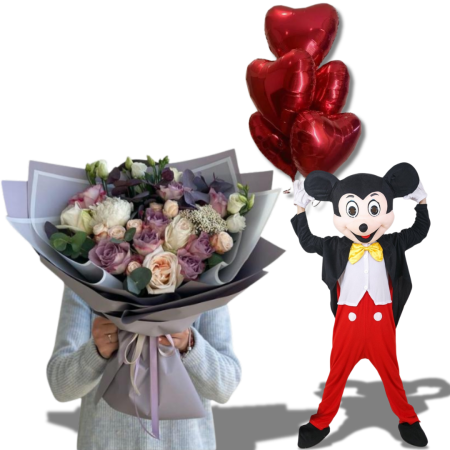 Surprize la Domiciliu - Surpriză la Domiciliu cu Flori, Baloane și Mascota Mickey Mouse