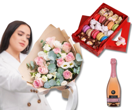 Cadouri de Paște - Surpriză la domiciliu cu flori, dulciuri și șampanie pentru Constantin și Elena