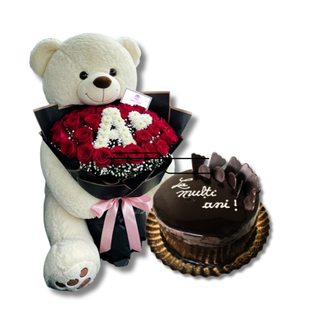 Surprize la Domiciliu - Surpriză la Domiciliu cu Trandafiri, Urs de Pluș și Tort