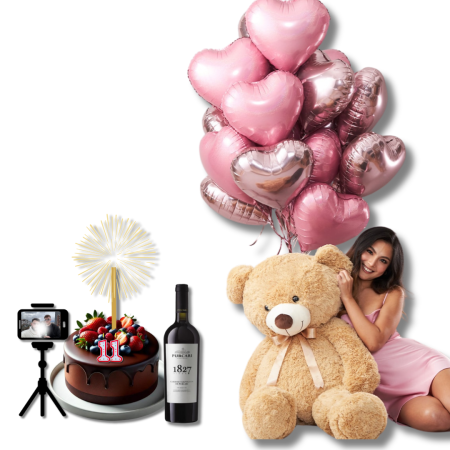 Surprize la Domiciliu - Surpriză la Domiciliu cu Video și Tort cu Artificii, Vin și Baloane