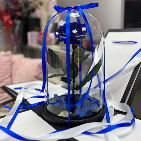 Criogenați - Trandafir Criogenat Albastru în Cupolă de Sticlă